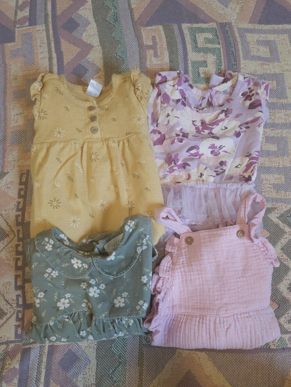 Lot of 4 Jumpsuits from Carter's, Wonder Nation, Okie Dokie, Knotted Fern